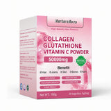 Collagen Peptides Glutathione Vitamin C Powder 30 Sachets, Marine Collagen Drink Mix Antioxidant Wellness Support