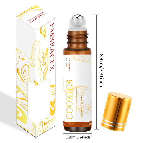 0.33fl.Oz Roller Essential Oils Fragrance Long Lasting Roll-On Essential Oils Gifts Aromatherapy Vanilla Coconut