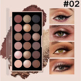 18-Color Eyeshadow Palette – Pearlescent, Matte, Fine Shimmer, Glitter, Earth Tones, Long-Lasting, High-Performance