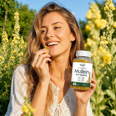 Vanayt 2000 mg Mullein Leaf Gummies - Supports Clear Lungs & Respiratory Health, Natural Detoxification, Enhanced Immune Function