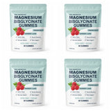 High Absorption Magnesium Bisglycinate Gummies Vegan Raspberry Flavor 60 Count Support Muscle Bone Health Non GMO Gluten Free