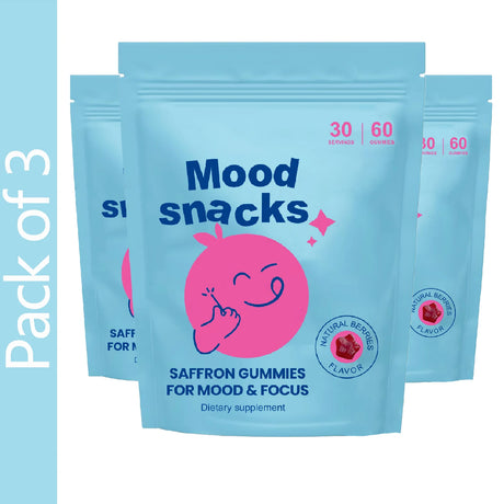 Saffron Gummies for Kids, with Passion Flower, Saffron Extract & GABA, Calm Mood Support Supplement for Focus & Relaxation, Mood