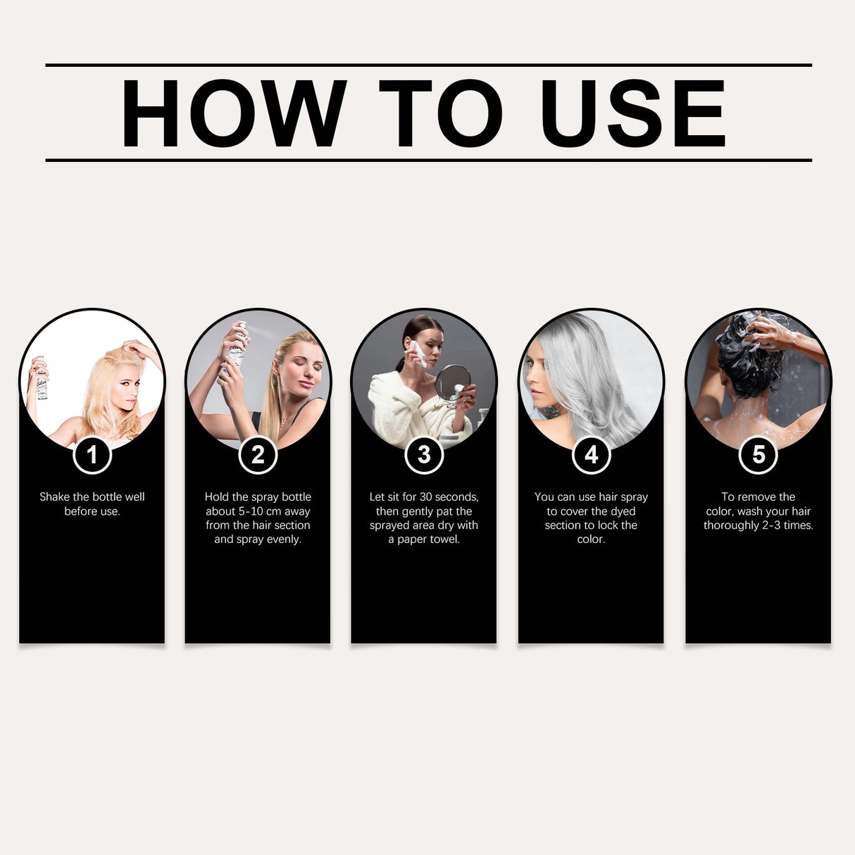 HOEGOA Silver Grey Hair Dye Spray Long-lasting Locking Color Plant Extract Formula Nourishing Roots Hair Care Prevent Dryness