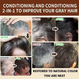 Gray White Hair Treatment Shampoo White To Black Anti Gray Hair Beard Dye Anti Loss Repair Nourish Hair Care Products Men Women