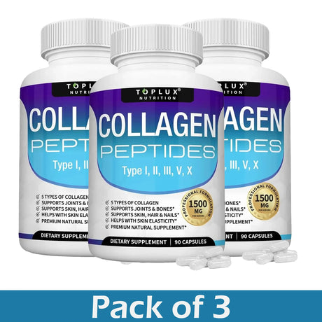 Multi Collagen Peptides Capsules 1800mg - Hydrolyzed Protein Collagen Complex Pills Promotes Skin & Hair , Joint for Men Women