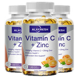 Alxfresh Vitamin C with Zinc for Hair Skin Nails and Brain Heart Health Supports Cellular Level Defense Immune System Booster