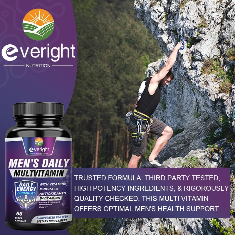 Men's Multivitamin – Immune Boost with Vitamins A, B12, C, D | Daily Energy & Non-GMO