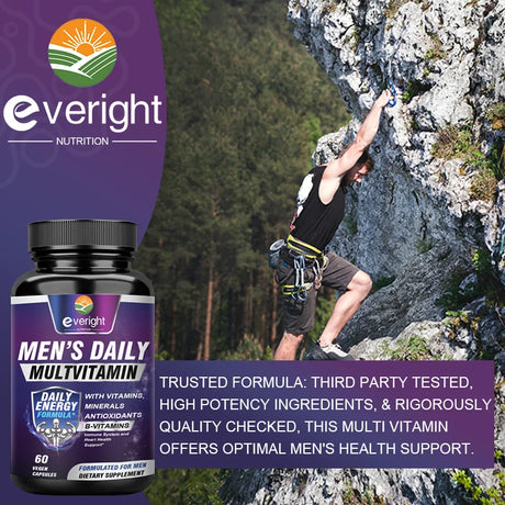 Men's Multivitamin – Immune Boost with Vitamins A, B12, C, D | Daily Energy & Non-GMO
