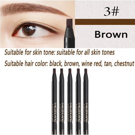 5PCS Haozhuang Eyebrow Pencil Brown Wholesale Cosmetic Pencil Product Natural Waterproof Long-Lasting Tattoo Brush Makeup Beauty