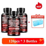 High Potency Enzyme Complex, with Lumbrokinase & CoQ10, Boost Vitality, Cellular Energy & Immune Health, Middle Aged Daily