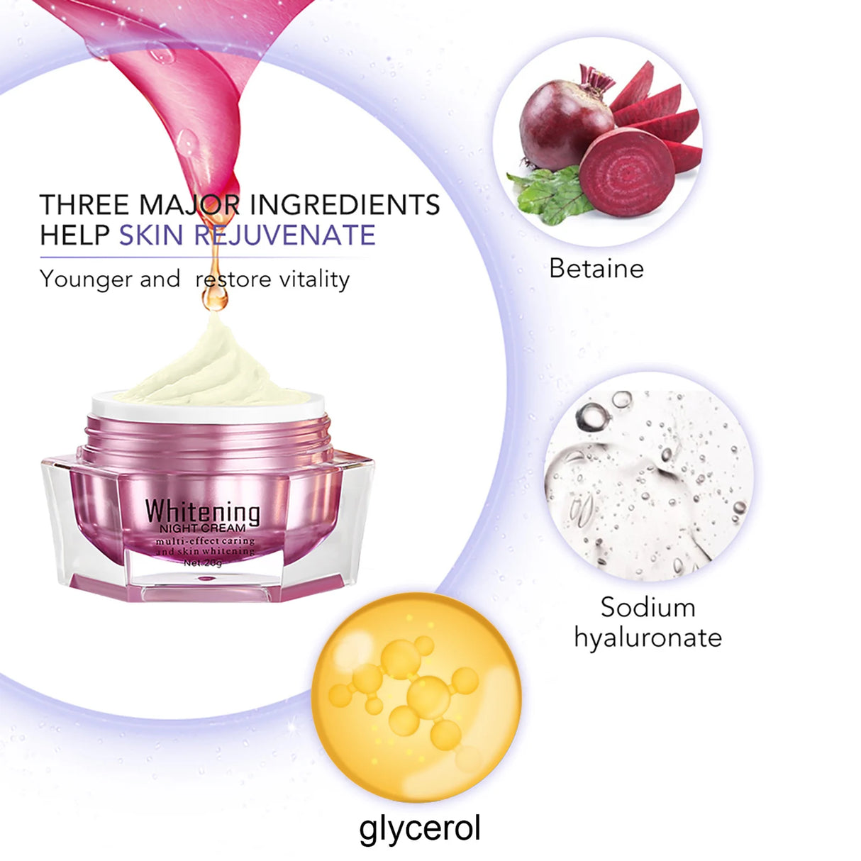 AILKE Face Cream With Hyaluron Scars Whitening Moisturizing Lifting Anti-aging Women Sleeping Dry Korean Bleaching Skin Care