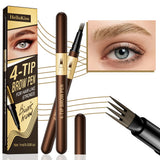 Four-Pronged Eyebrow Pencil, Four-End, Long-Lasting, Non-Smudged, Water-Resistant, Anti-Smudged Eyebrow Pencil