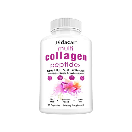 Multi Collagen Peptides Softgel - Type I, II, III, V, X for Women & Men, Supports Skin Hair Nail & Joint Health