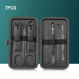 7/10/12/18/20/24PCS Set Professional Manicure Set Kits Stainless Steel Fingernail Toenail Clippers Set with Leather Portable