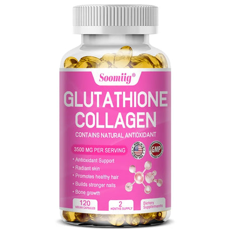 Collagen with Glutathione, Advanced Hydrolyzed Formula for Optimal Absorption, Skin, Hair, Nails & Joints, Natural Antioxidant Supplements