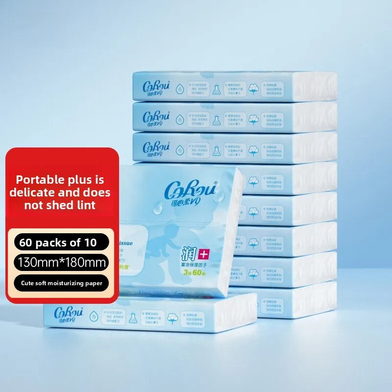 Portable Baby Cloud Soft Towel Moisturizing Cream Paper Towel Dry Wet Use Two Purpose Soft Packaged Facial Towel by Corou