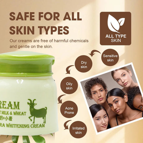 Goat Milk And Wheat Hydra Whitening Cream Skin Hydration Moisturizing Body for Dry & Sensitive Skin Anti-Aging Firming Cream