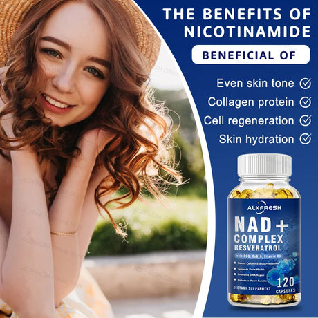 NAD Supplement Extra Strength for Women & Men, Resveratrol, PQQ, CoQ10 & Vitamin B3 – Energy Antioxidant,Cell Health Support