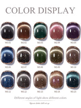WS Black Glass Cat Magnetic Gel Nail Polish Punk Style Nail Art Manicure Varnis Semi Permanent Gel for Winter Nail Supplies