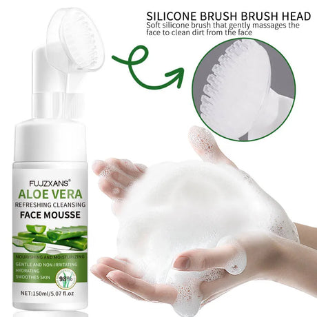 150ml Aloe Vera Cleanser Face Mousse Wash Refreshing Hydrating And Water-locking Deep Cleansing For Facial Skin Beauty Skincare
