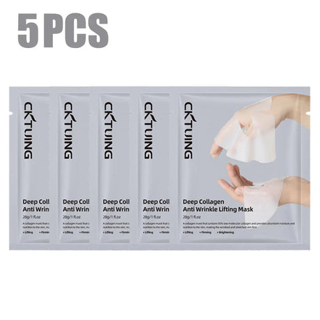 5PCS Collagen Face Masks Deep Hydrating Moisturizing Brightening Firming Skin Facial Masks Split Sheet Mask Korean Skin Care