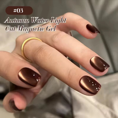 12ml 1-21pcs Brown Gold Cat Eye Gel Nail Polish Hot Selling Winter Whitening Magnet Gel Polish Gold Nails Nail Supplies Nail Art