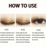 Dual-Ended Eyeshadow Stick,  Matte & Shimmer, Waterproof Long-Lasting 3-Color Creamy Pencil, Smoky & Natural, Xmas Winter