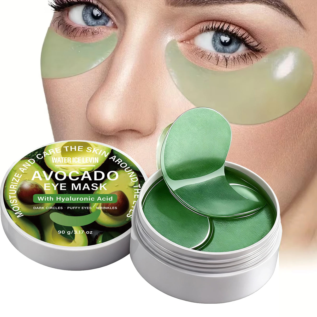 Rich Avocado Eye Mask Hyaluronic Acid Cocoa Butter Blend. Targets Dark Circles Puffy Eyes Wrinkles. Watericelevin 90g.