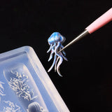 1pc Ocean Series Animal Silicone Mold Sea Shell Conch Nail Stamplates Starfish Seaweed 3D Soft Charm Manicure Mold Stencil Tools