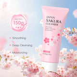 LAIKOU Japan Sakura Facial Cleanser Oil Control Cleansing Face Wash Cream Pore Clean