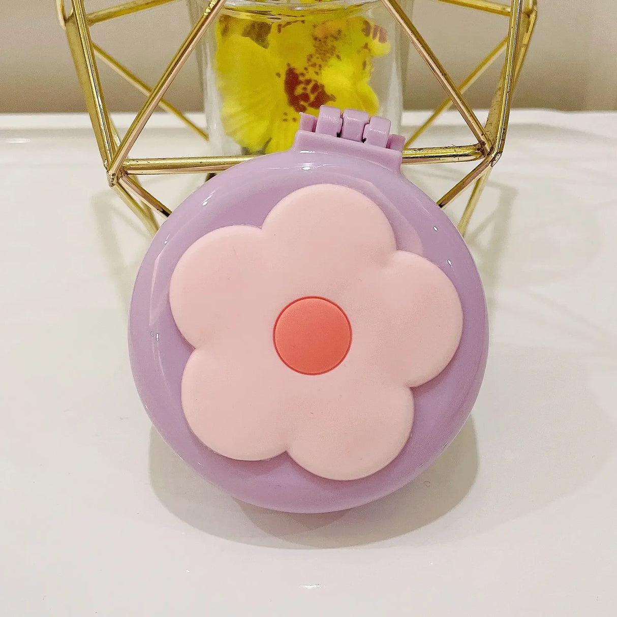 Hot Sale Pink Portable Mini Round Hair Comb Mirror Pocket Small Size Traveling Massage Folding Hair Comb for Baby Hair Brushes