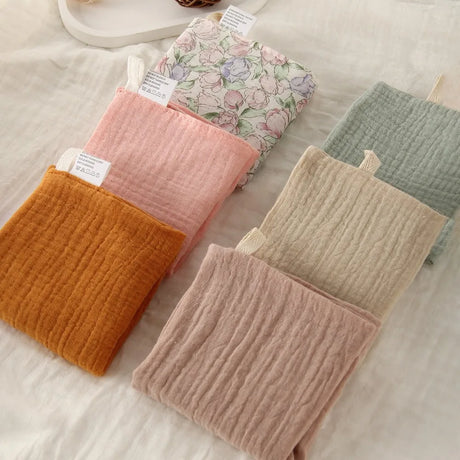 3/5Pcs 6-Layer Pure Cotton Baby Cotton Washcloth Soft Gauze Cotton Newborn Burp Cloth Absorbent Baby Towels Square Towels