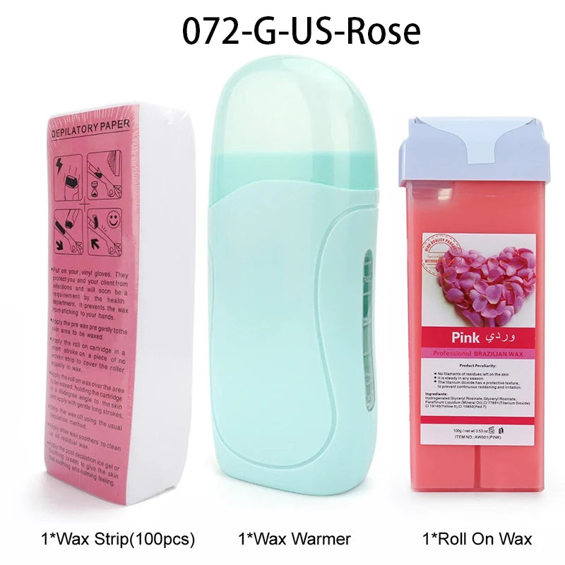 Roll On Waxing Kit With Wax Cartridges And Wax Strips 3 In 1 Soft Wax Heater Kit Hair Removal Wax Wax Paper Waxing Kits Warmer