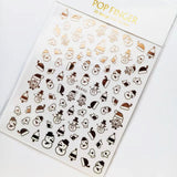 Sliver Bronzing 3D Christmas Nail Art Decoration Sticker Sparkly White Colorful Glitter Geometry Snowflake Winter Slider Foil