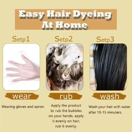 Pure Natural Herbal Hair Dye Shampoo 5 Minutes Change Hairs Color Non-irritating Repair Gray White Fashion Hair Care Women Men