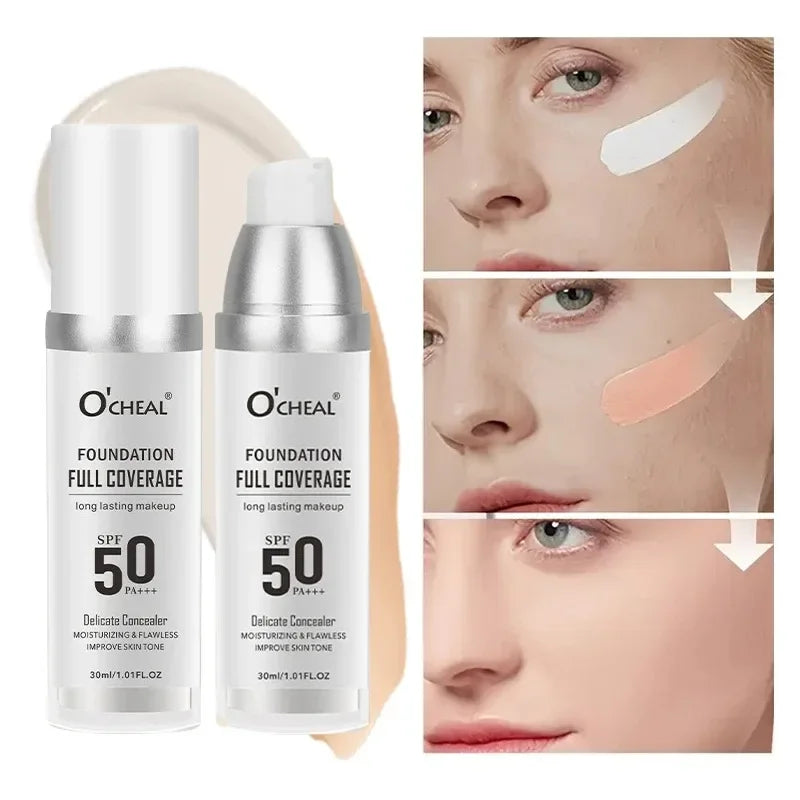 Color Changing Foundation Makeup Concealer Long Lasting Moisturizing Nourishing Oil-Control Skin Face Base Cosmetics