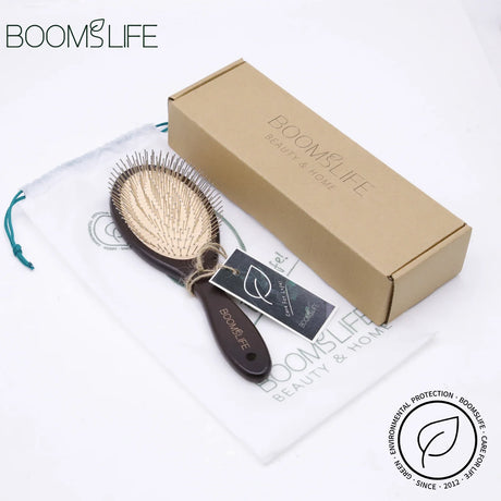 Denman Head Massage Brush Steel Hair Brush Wood HairBrush With Steel Needle Scalp Airbag Hair Brush For Hair Combing