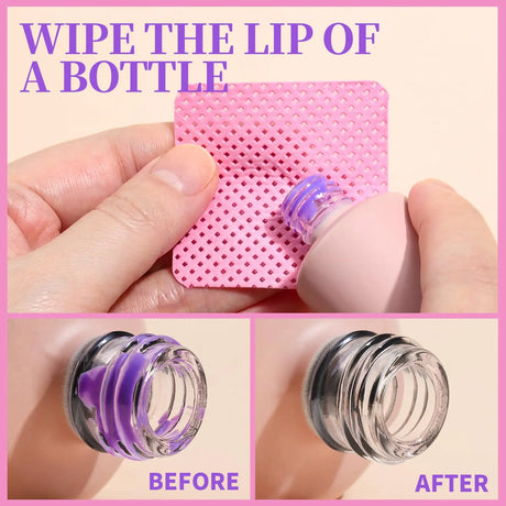 200Pcs Lint Free Nail Wipes Eyelash Glue Wipes Nail Polish Remover Pads Gel Nail Cleansing Wipes Suitable for Home or Salon Use