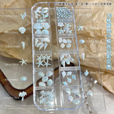 Conch Shell Coconut Tree Mermaid Tail Star Butterfly Heart Rhinestone Bowknot Christmas Snowflake Nail Art Accessory Decorations