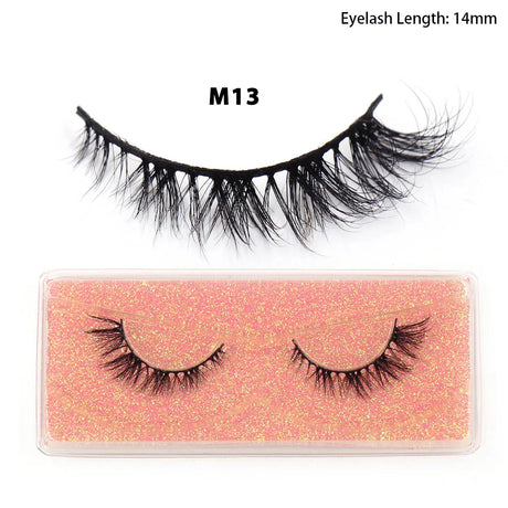 LEHUAMAO 12mm-15mm Short Natural 3D Mink Lashes Fluffy Wispy False Eyelashes 100% Cruelty Free Eyelash Extensio Face Makeup