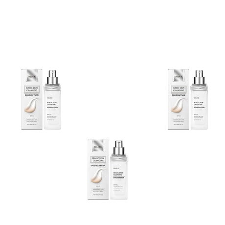 Color Changing Foundation Hyaluronic Acid Waterproof Oil Control High Coverage Makeup Base Magic Covering Foundation Liquid 30ml