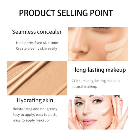New Long Lasting Liquid Foundation Waterproof Oil Control Full Coverage Concealer Brighten Matte Moisturizing Primer Makeup Base