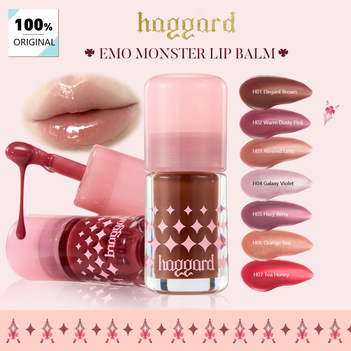 haggard Emo Monster Lip Balm,Plumping Lip Balm Texture,Silky Creamy Feel,Natural Lip-Plumping,Soft Color Payoff,Luxury Makeup