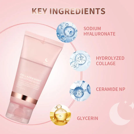 Collagen Facial Mask And Brush Set Rejuvenates Moisturizes Brightens Skin For Glowing Elasticity Korean Face Care Treatment