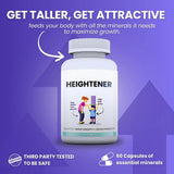 Heightener - Natural Height Growth Supplement for Kids, Teens and Adults to Increase Bone Strength and Grow Taller, Height Pills