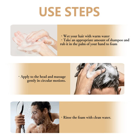 Men Shampoo Scalp Care Shampoo Deep Cleansing Ginger Licorice Volumizing Daily Hair Wash Improve Volume Thinning Hair 100ml