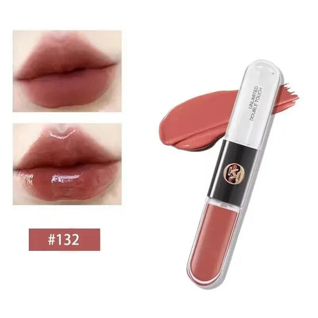 Kiko Double Headed Lipstick Transparent Mirror Non Fading Non Stick Cup Lip Gloss Milk Tea Bean Paste Naked Nature Lip Makeup