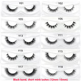 Half Lashes Short Mink Eyelashes Fluffy Soft False Eyelashes Wispy Cross Strip Eye Lashes Natural Mink Eyelash Extension Makeup