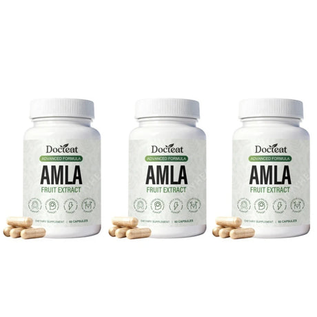 Docteat Amla Fruit Extract Capsules Daily Energy Stress Balance Skin Vitality Support for Men and Women 60 Capsules