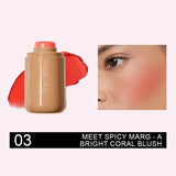 Pocket Matte Blush Stick Long Lasting Non-Sticky Lip & Cheek Tint Natural Nude Brightening Contour Rouge